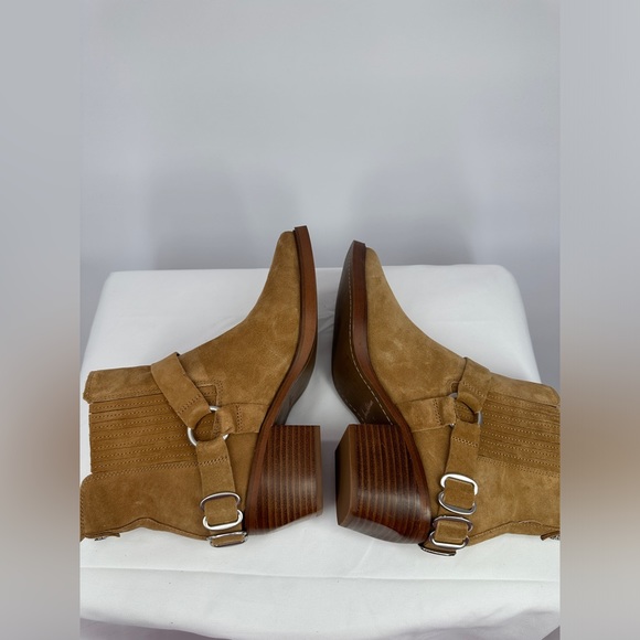 Sam Edelman | Women’s 9 Bellamie Brown Leather Ankle Boots Suede Weste… - Picture 6 of 10